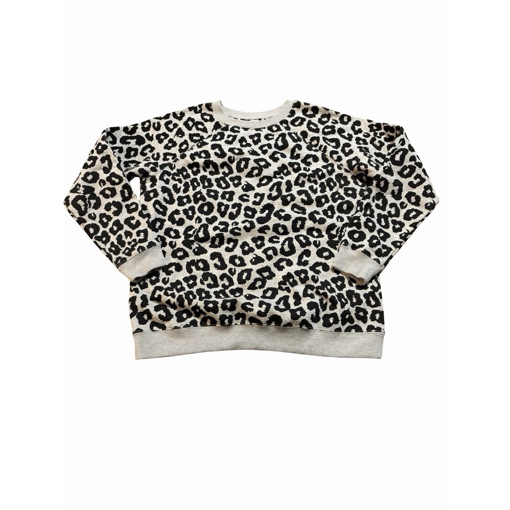 Dip Women's Black And Gray Leopard Print Sweatshirt - XL
